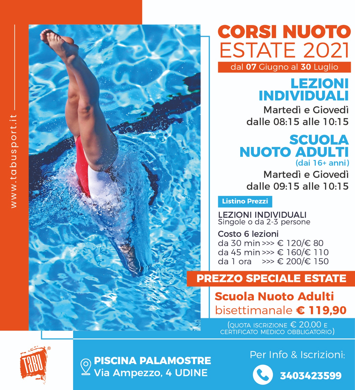 Corsi nuoto a Udine estate 2021