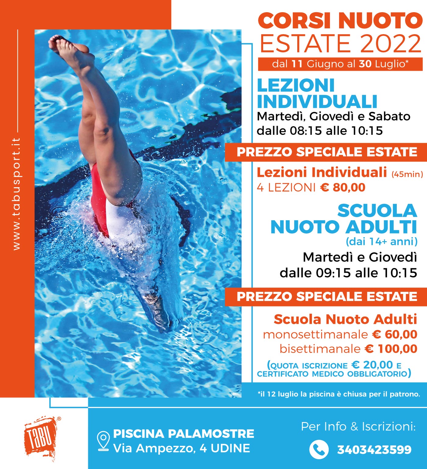 Corsi nuoto a Udine per l'estate 2022