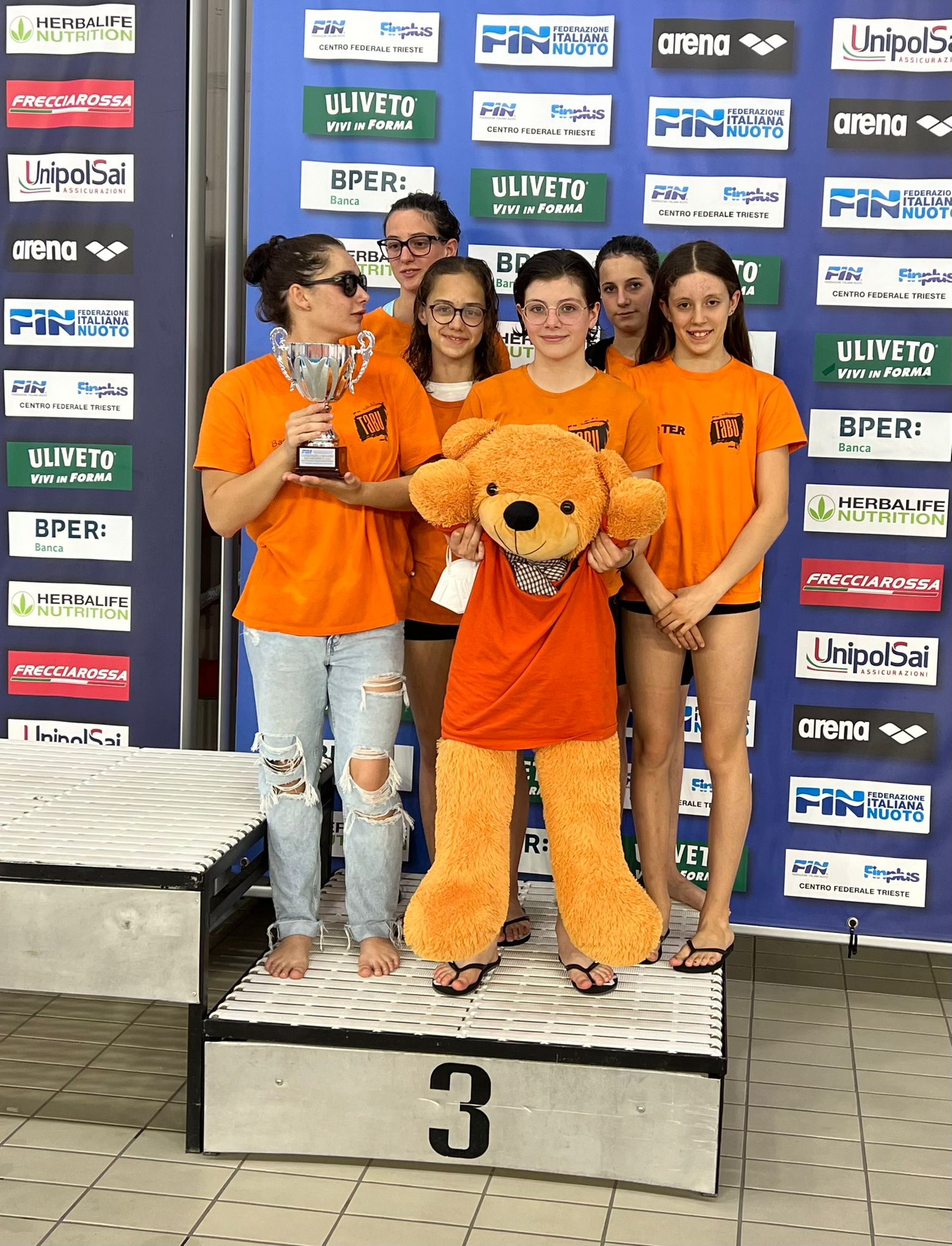 12 giugno campionato italiano nuoto categoria ragazzi a Trieste tabu terze classificate