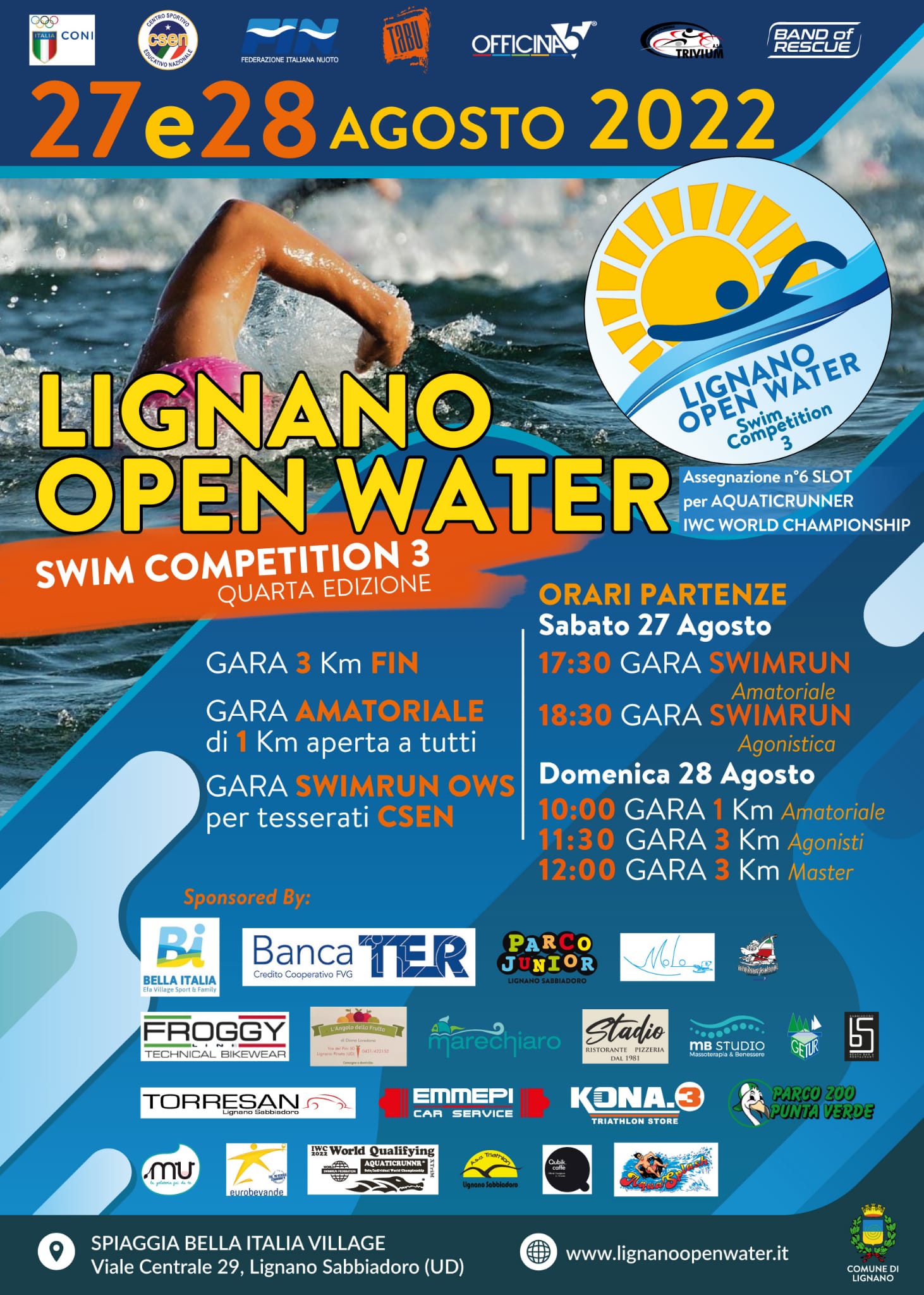 LIGNANO OPEN WATER SWIM COMPETITION 3 e SWIM RUN 2022